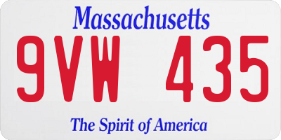 MA license plate 9VW435