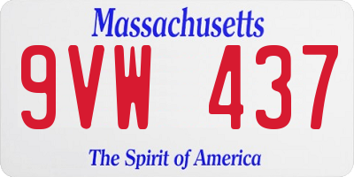 MA license plate 9VW437
