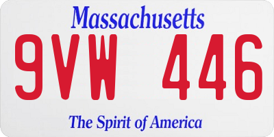 MA license plate 9VW446