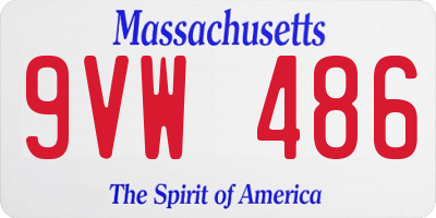 MA license plate 9VW486