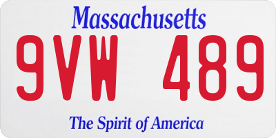 MA license plate 9VW489