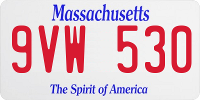 MA license plate 9VW530
