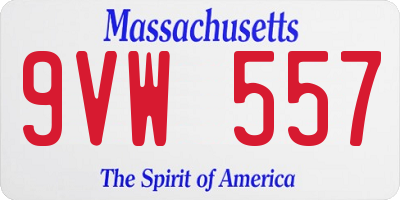MA license plate 9VW557