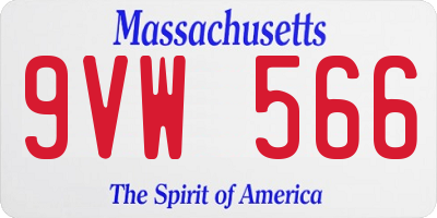 MA license plate 9VW566