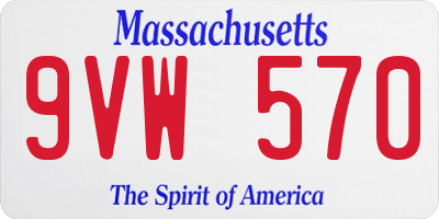 MA license plate 9VW570