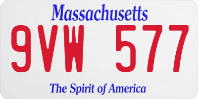 MA license plate 9VW577