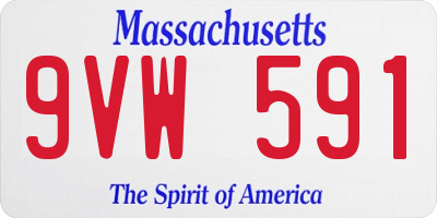 MA license plate 9VW591