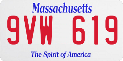 MA license plate 9VW619