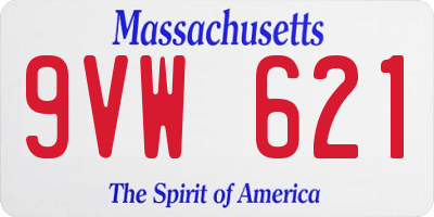 MA license plate 9VW621