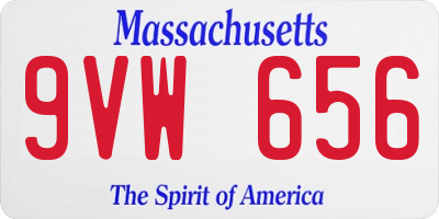 MA license plate 9VW656