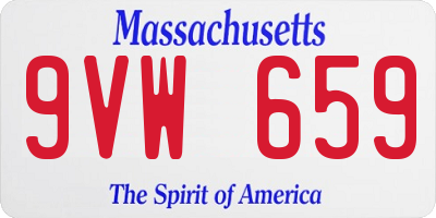 MA license plate 9VW659