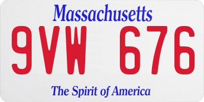 MA license plate 9VW676