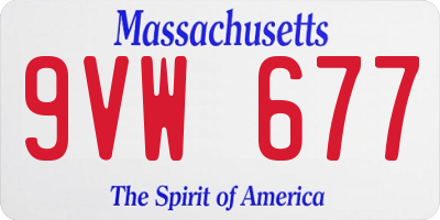 MA license plate 9VW677
