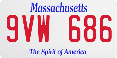 MA license plate 9VW686