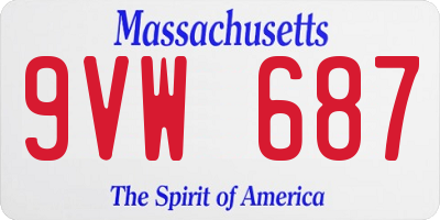 MA license plate 9VW687