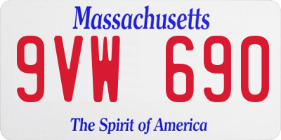 MA license plate 9VW690