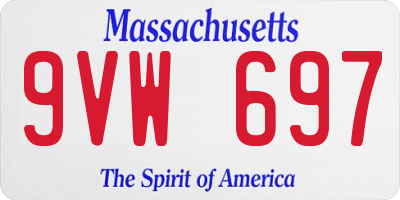 MA license plate 9VW697