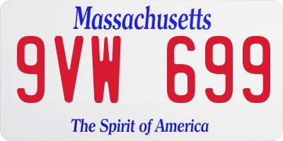MA license plate 9VW699