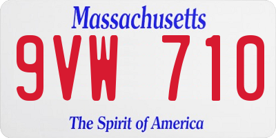 MA license plate 9VW710