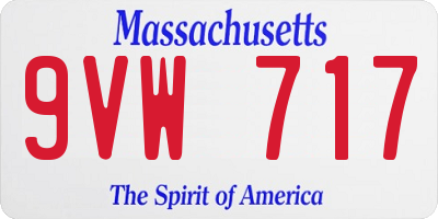 MA license plate 9VW717