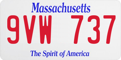 MA license plate 9VW737