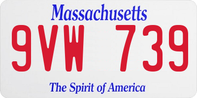 MA license plate 9VW739