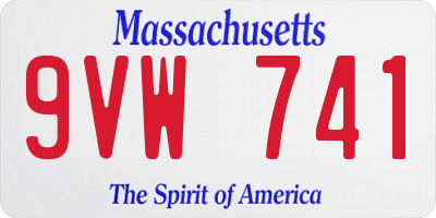 MA license plate 9VW741