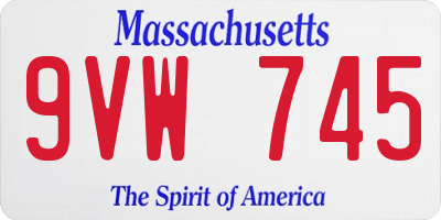 MA license plate 9VW745