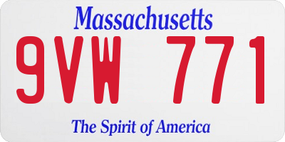 MA license plate 9VW771