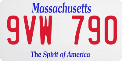 MA license plate 9VW790