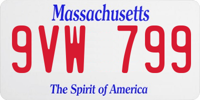 MA license plate 9VW799