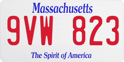 MA license plate 9VW823