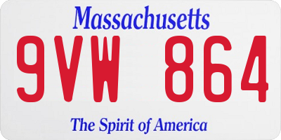 MA license plate 9VW864