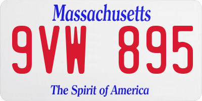 MA license plate 9VW895