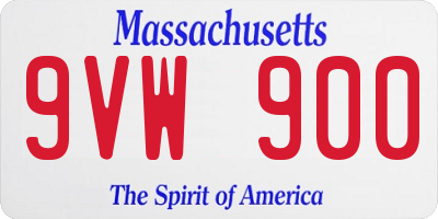 MA license plate 9VW900