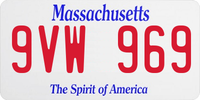 MA license plate 9VW969