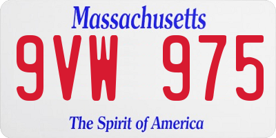 MA license plate 9VW975