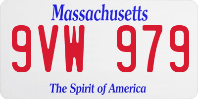 MA license plate 9VW979