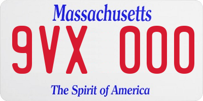 MA license plate 9VX000