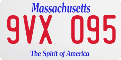 MA license plate 9VX095