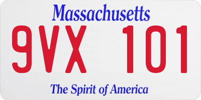 MA license plate 9VX101