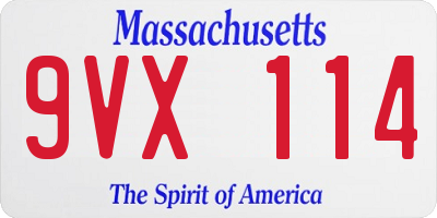 MA license plate 9VX114