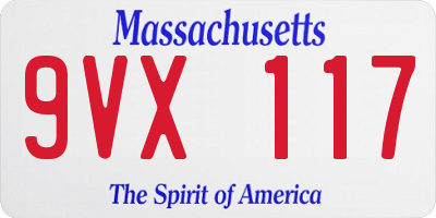 MA license plate 9VX117