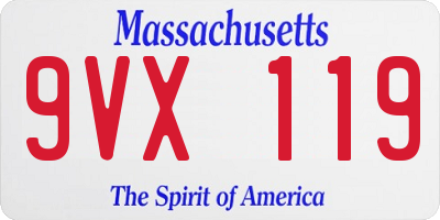 MA license plate 9VX119