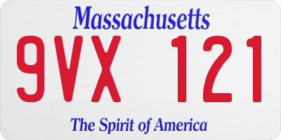 MA license plate 9VX121