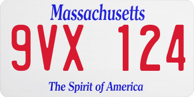 MA license plate 9VX124