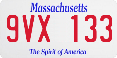 MA license plate 9VX133