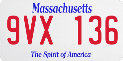 MA license plate 9VX136