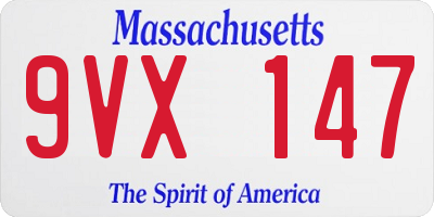 MA license plate 9VX147