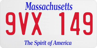 MA license plate 9VX149
